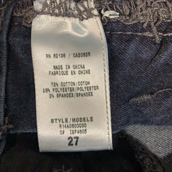 Guess Stretch Skinny Gem Crystal Wing Embellished Denim Blue Jeans 27 - Picture 7 of 7